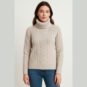 Oat Lambswool Angora Turtleneck Sweater M